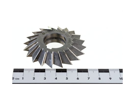 Фреза угловая 2-х 63x14x22 мм, 60 градусов, Z-20, Р6М5, ГОСТ Р 50181-92, симметричная ИНСТУЛС 00001185622 – изображение 5