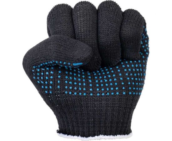 Перчатки FORT х/б с ПВХ черные, 10 класс, 5 нитей 501448215 – изображение 6