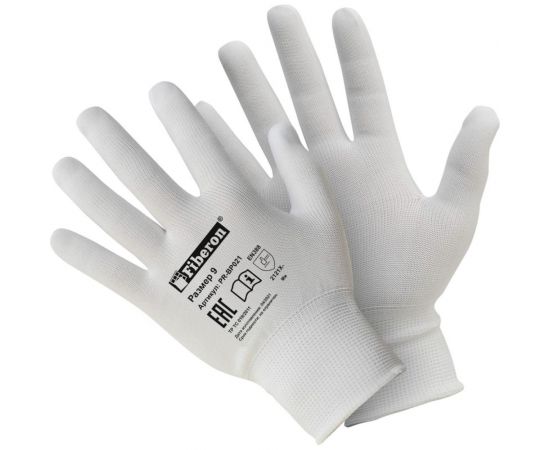 Перчатки для сборочных работ Fiberon полиэстер, 9/L, белые, 300 пар 123108 