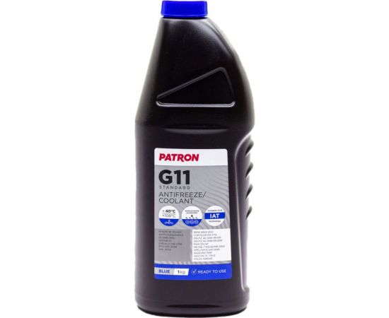 Антифриз PATRON 1 кг (0.87 л), синий, готовый, BLUE G11, TL 774-C, G011A8CA1, 83512355290, N600690, MAN 324 NF, MB 325.0, B0400240, 6901599, 1286083 PCF3001 