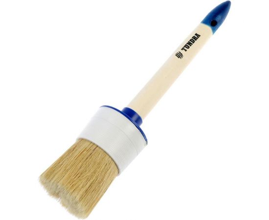 Круглая кисть ТУНДРА натуральная щетина, деревянная рукоятка, № 16, 55 мм 881557 