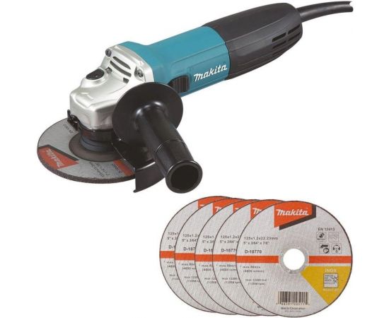 Угловая шлифовальная машина Makita GA5030RX9 125 мм, 720 Вт, 11000 об\мин, плавный пуск, антирестарт 1.4 кг, кор. 