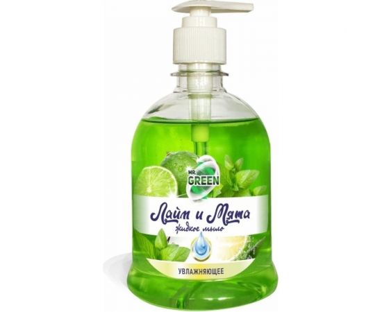 Увлажняющее жидкое мыло MR.GREEN Лайм и Мята, 500 мл ПЭТ 70677 