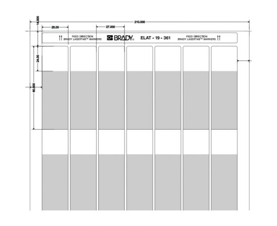 Этикетки для лазерного принтера ELAT-19-361 BRADY brd29857 
