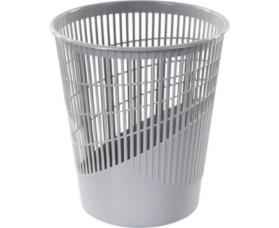 Корзина для бумаг BRAUBERG 11 литров, сетчатая, серая 230442 