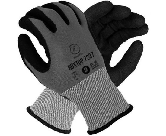 Защитные перчатки RoxelPro ROXTOP 7237 с нитриловым покрытием ладони песочной текстуры, размер 8/M, 1 пара 723732 