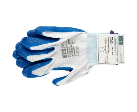 Усиленные перчатки из полиэстера КЭС, гладкий нитрильный облив ладони, размер 9/L 14000005 JR-03-1 – изображение 2