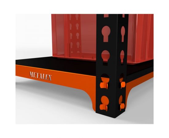 Стеллаж ООО Металекс MID 1800x1800x500 5 полок оранжево-чёрный 107055 – изображение 2