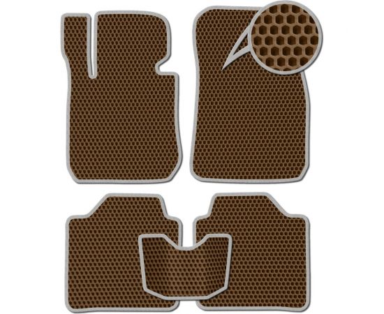 Ковры в салон автомобиля Eva Smart toyota sienta правый руль 2015 - эва сота коричневые c серой окантовкой 3292-A6B1-S – изображение 2