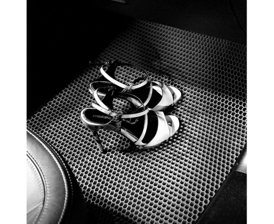 Ковры в салон автомобиля Eva Smart toyota sienta правый руль 2015 - эва сота коричневые c серой окантовкой 3292-A6B1-S – изображение 3