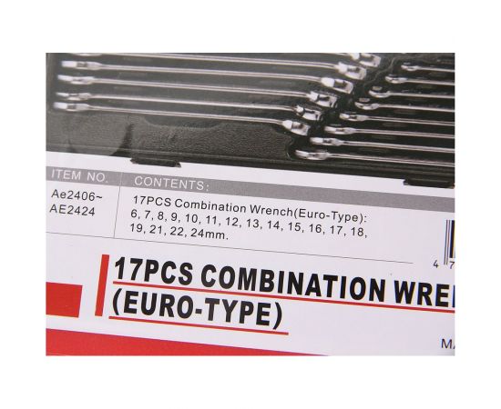 Набор комбинированных ключей JTC 6-24 мм, в кейсе, 17шт 1 JTC-K6174 – изображение 4