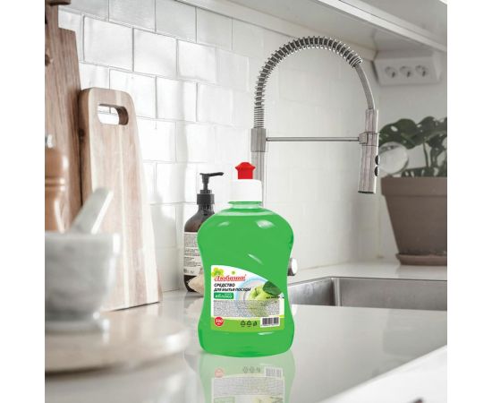 Средство для мытья посуды ЛЮБАША 500 мл Яблоко пуш-пул 604779 – изображение 5