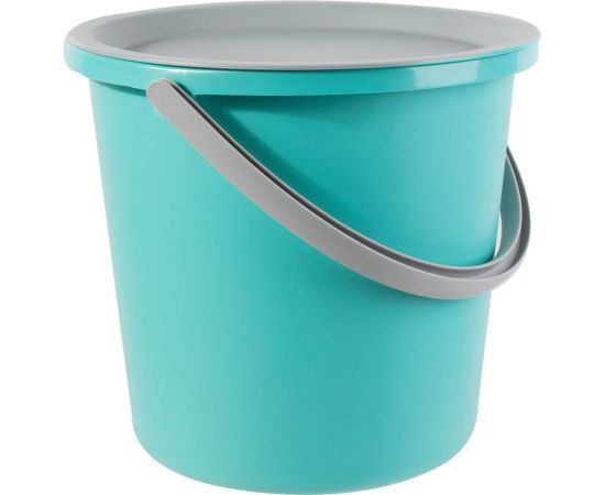 Набор Hausmann ведро 13 л, таз, крышка, ПП, мятный/серый HM-9812 