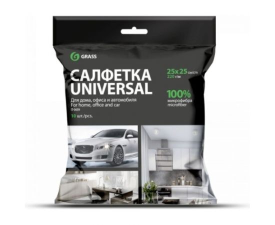 Салфетка микрофибра Grass 220 г/м 25х25, 10 шт. УПАК IT-0459 