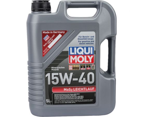 Минеральное моторное масло LIQUI MOLY MoS2 Leichtlauf 15W-40, 5л 2571 