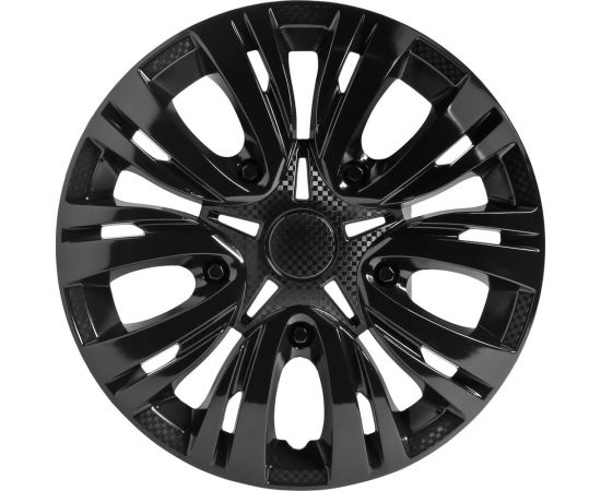 Колесные колпаки Airline 15 Лион, черный глянец, карбон, комплект 2 шт. AWCC-15-04 