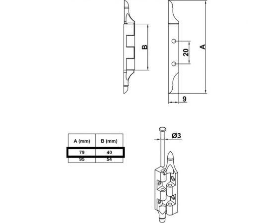 Мебельная петля Amig (покрытие латунь; универсальная) 557-79х40 LT – изображение 2