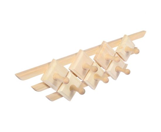 Вешалка Банные штучки Трапеция, 7 крючков, липа, 57х24х7 см 32246 – изображение 2