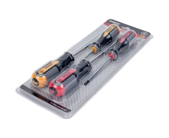 Набор отверток Ladina GREPP PH1х100 мм, PH2х100 мм, SL5х100 мм, SL6х150 мм, CrV, 3х комп. ручка, 4 шт. 201-024 – изображение 2
