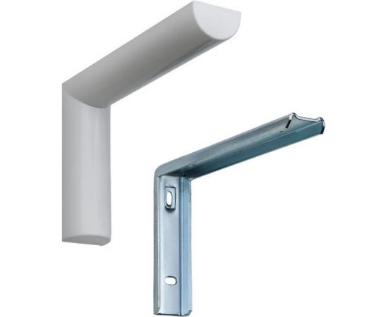 Кронштейн с пластиковой накладкой ALDEGHI LUIGI SPA 124х185/24х38 мм, оцинкованный, цвет: белый 2500PB20 – изображение 2