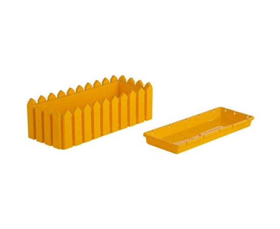 Кашпо Garden story Лардо прямоугольное 1 шт в упаковке желтое КЛП – изображение 2