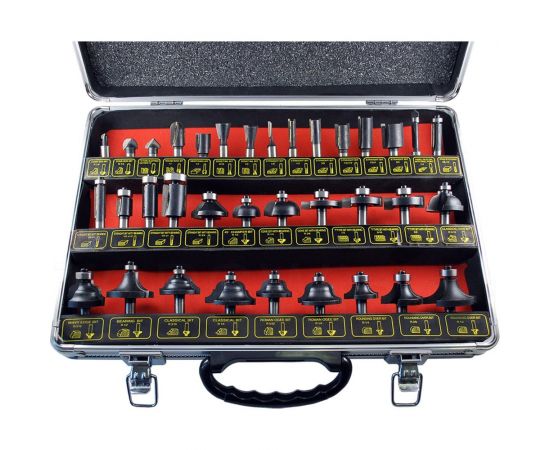 Набор фрез по дереву 35 предметов, хвостовик 8 мм, в кейсе TORGWIN T583824 – изображение 2