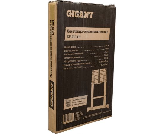 Телескопическая лестница Gigant 2.6м LT-01 1x9 – изображение 23
