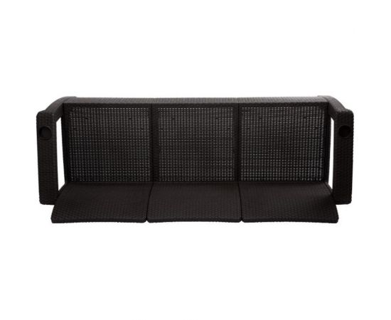 Диван WORKY ротанг, 3-х местный, 188x70x79 см, мокко, с черными подушками ARD257863 – изображение 5