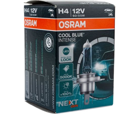Автолампа Osram H4, 60/55 Вт, P43t, 38+100 проц. COOL BLUE INTENSE NextGen 64193CBN – изображение 8