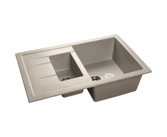 Мойка GRANFEST QUADRO GF-Q--775KL мрамор, 1.5-чаш+крыло, 765х495 мм, серый Q-775 KL сер 