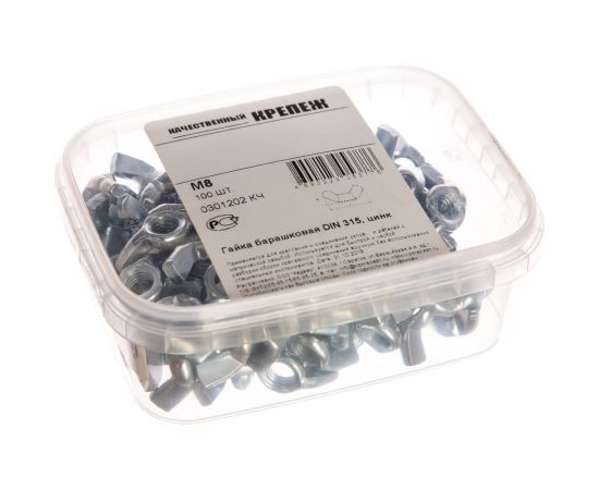 Барашковая гайка Качественный КРЕПЕЖ DIN 315 М8 100 шт 0301202 КЧ 