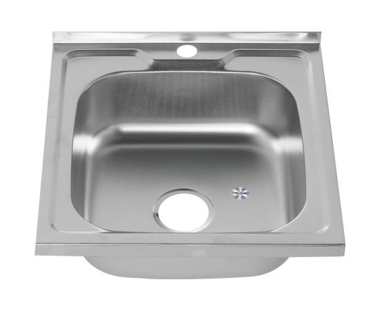 Мойка MELANA 5050 0,6/160 ДЕКОР накладная квадратная с сифоном 143D t 15 