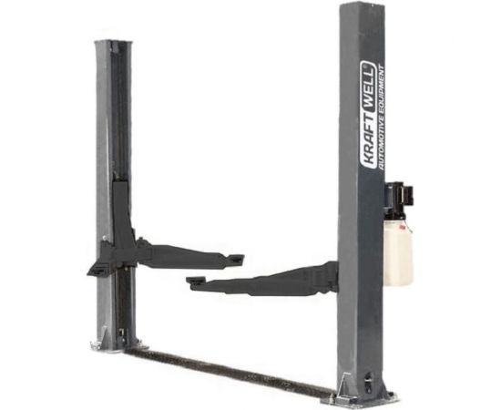Двухстоечный подъемник KraftWell г/п 4000 кг., электрогидравлический, высота 2800 мм., сеть 380 В, цвет серый, упр. стопорами на 2-х колоннах KRW4DLM 