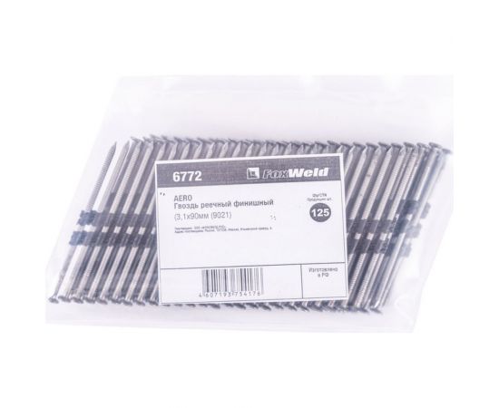 Реечный гвоздь Foxweld AERO 3,1 х 90 мм, 125 шт. 5 планок по 25 шт /9021/ 6772 