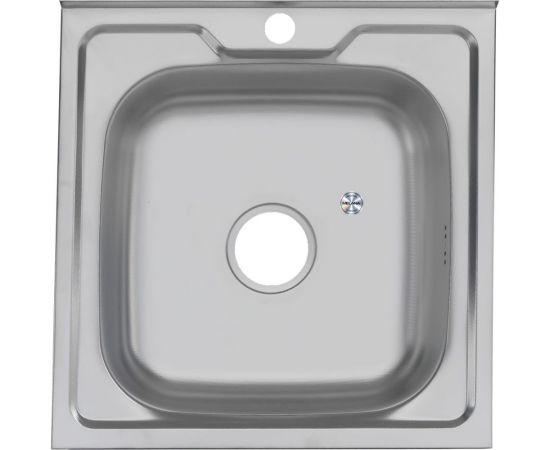 Мойка MELANA 5050 0,6/160 ДЕКОР накладная квадратная с сифоном 143D t 15 – изображение 2