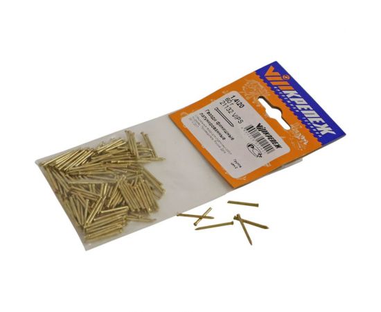Финишные гвозди vipкрепеж латунированные, 1,4x20 мм, 60 шт. 21132 VIPS – изображение 2