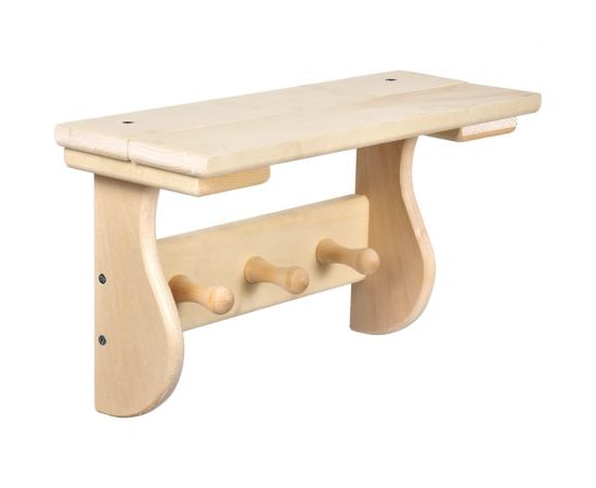 Полка с вешалкой Банные Штучки 3 рожка 35х20х15 см, липа 32413 – изображение 2