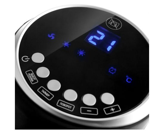 Тепловентилятор BRAYER 2200 Вт, LED-диспл, тайм 12 ч, 20 кв.м, пульт ДУ BR4803 – изображение 3