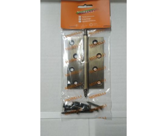 Латунная петля с коронкой MORELLI MB 100x70x3 AB L C -N левая, античная бронза 9010226 – изображение 3