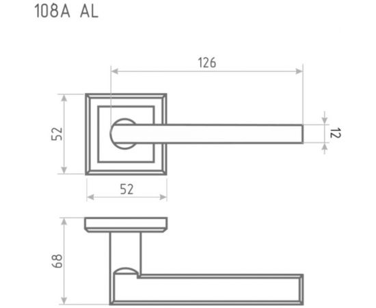 Дверная ручка НОРА-М 108К AL белый 17239 – изображение 3
