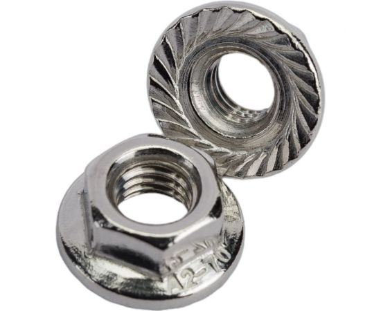 Нержавеющая гайка с фланцем KREPFIELD М5, DIN 6923, А2, с зазубринами, шестигранная, 30 шт. 6923А2ГАЙКАМ5-30 – изображение 3