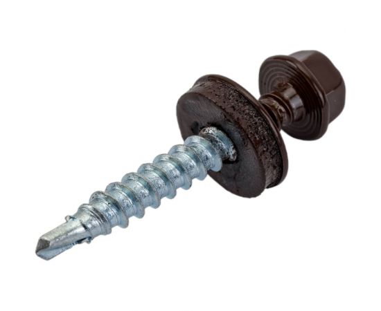 Кровельные саморезы ВИРТУОЗ 4,8х38 мм, RAL 8017, шоколад, 150 шт. 600-44068 – изображение 3