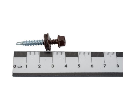 Кровельные саморезы ВИРТУОЗ 4,8х38 мм, RAL 8017, шоколад, 150 шт. 600-44068 – изображение 4