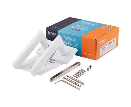 Дверная ручка НОРА-М 108К AL белый 17239 – изображение 5