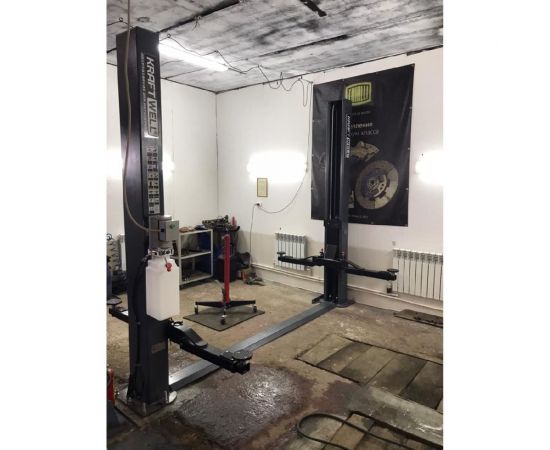 Двухстоечный подъемник KraftWell г/п 4000 кг., электрогидравлический, высота 2800 мм., сеть 380 В, цвет серый, упр. стопорами на 2-х колоннах KRW4DLM – изображение 5