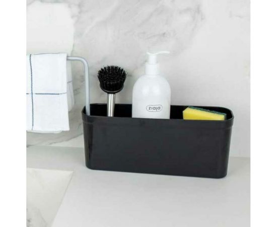 Кухонный органайзер для моющих средств PRIMANOVA KIEV с вешалкой для тряпки (чёрный), 27x14,5x7 см M-E78-06 – изображение 5