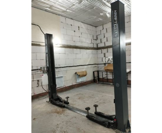 Двухстоечный подъемник KraftWell г/п 4000 кг., электрогидравлический, высота 2800 мм., сеть 380 В, цвет серый, упр. стопорами на 2-х колоннах KRW4DLM – изображение 6