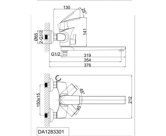 Смеситель для ванны D&K DA1283301 – изображение 6