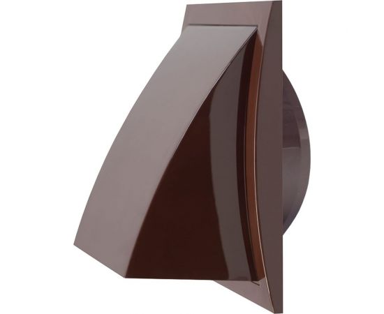 Выход стенной вытяжной с обратным клапаном (175x175 мм; с фланцем 100 мм) Эвент 175К100ФВ, коричневый 