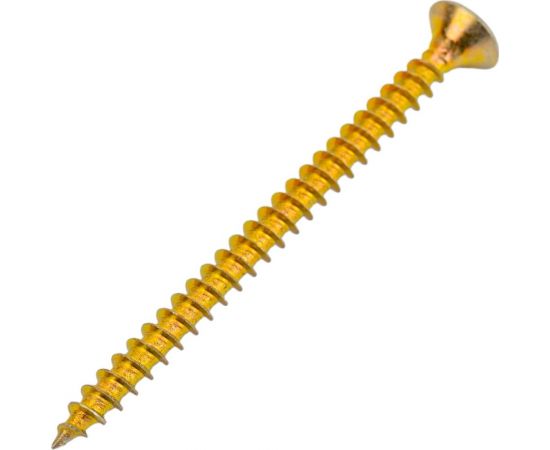 Универсальный саморез Rizzel PZ, 4.5x60 мм, желтый цинк, короб с окошком, 150 шт. 00-00444831 